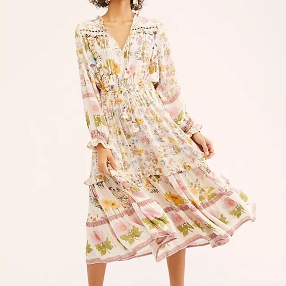 Spell Floral Wild Bloom Midi Dress  SMALL - Picture 1 of 7